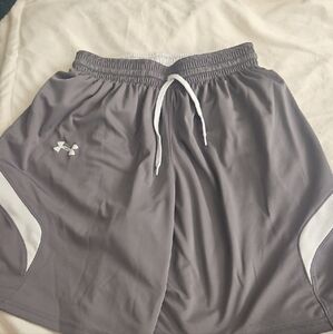 Under Armour Gray and White Sports Shorts